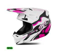 Shot Speed Beast Casque de motocross, blanc-rose, taille XS pour homme