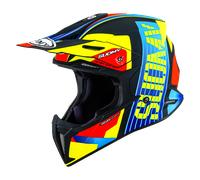 Suomy X-Wing Amped E06 Casque de motocross, noir-bleu-jaune, taille XS
