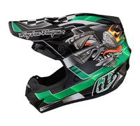 casque cross troy lee se4 polyacrylite carb - vert S