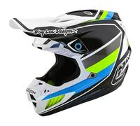 casque cross troy lee se5 composite qualifier - blanc / bleu XL