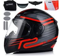 Casque cyclomoteur intégral | LS2 FF353 RAPID II | Casque moto | Certificat ECE 22.06 | Casque moto intégral | 2XL (63-64cm)