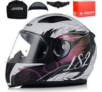 Casque cyclomoteur intégral | LS2 FF353 RAPID II | Casque moto | Certificat ECE 22.06 | Casque moto intégré | XS (53-54cm)