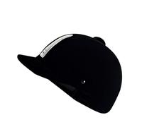 Casque D’équitation en Velours Noir, Respirant, pour Garçon Fille | ABS et Tissu Velours, Visière Pare-soleil, Sortie Plein Air, Style Moderne pour Passionnés