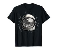 Casque d'astronaute Noir et Blanc pour fête de Bal Disco T-Shirt