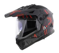 Casque d'aventure LS2 MX702 Pioneer II Crazy gris mat noir rouge