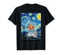 Casque de Bol d'astronaute Goldfish Nuit étoilée Art surréaliste T-Shirt