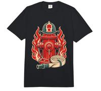 Casque de Bouche d'incendie Flammes Pompier Pompier Pompier Comfort Colors Adult Heavyweight T-Shirt