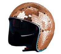 Casque de boule Disco avec miroir réfléchissant, casque lumineux LED, équipement Rave for Festival Burning Man, événements DJ(Pink)