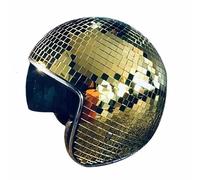 Casque De Boule Disco Avec Visière Rétractable, Miroir À Palettes Argentées En Verre, Chapeau De Boule Disco Pour Femmes Et Hommes DJ Club Scène Bar Fête Mariage, Or