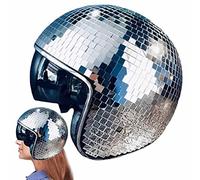 Casque De Boule Disco en Verre Miroir | Casque Disco Ball avec Visière Rétractable | Casques Boule Disco | Boules À Facettes pour DJ Club Stage Bar par Atmosphere Dress Up Décor