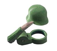 Casque de Bouteille de Bière Salut du Soldat, Bouchon de Bouteille Décoratif avec Pose de Salut, Bouchon Anti-poussière et Décapsuleur, Cadeau Militaire Insolite pour Vétérans et Fêtes (Green)
