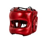Casque de boxe en polyuréthane avec rembourrage épais et finition métallique élégante, protection de tête sparring, texture PU pour les arts martiaux, casque de créativité soldat