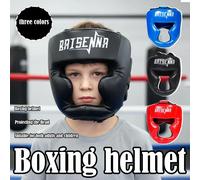 Casque de boxe pour enfants, protection intégrale du visage, motif visage de singe, pour compétition de Muay Thai, protection antichoc pour le sparring Blue 54-62cm