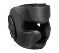 Casque de Boxe pour Entraînement et Compétition Noir PU Cuir Head Protector L Taille L 22.4 à 25.5 Pouces, 57 à 65 cm, Équipement de Protection Réglable pour MMA et Sanda