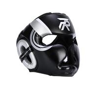 Casque de boxe ventilé et rembourré - Protection complète pour entraînement de taekwondomma - Taille M - Noir argenté