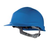 Casque de chantier avec serrage à glissière Delta Plus, bleu