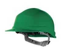Casque de chantier avec serrage à glissière Delta Plus, vert