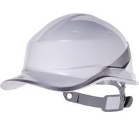 Casque de Chantier ABS Blanc Type Casquette Baseball Diamond V