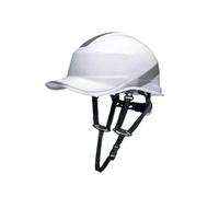 Casque de chantier Delta Plus DIAMOND V UP blanc taille ajustable design sport avec jugulaire