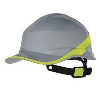 Casque de chantier gris-jaune DIAMOND5 forme casquette baseball - DELTA PLUS - DIAM5GRJAFL