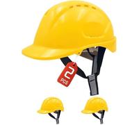 Mustbau Casque de Chantier EN397, Casque de Sécurité Construction avec Sangle 6 Points, 52 à 66cm Tour de tête réglable, Très Respirant pour Hommes, Femmes