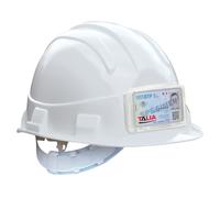 Casque de chantier OPALE blanc avec porte badge spécial BTP TALIAPLAST - 564271