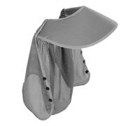 Casque de Chantier Protection Cervicale, Visière Légère | Couverture Multidirectionnelle, Tissu Mesh Mat, pour Projets de Construction et Travaux Urbains, Gris