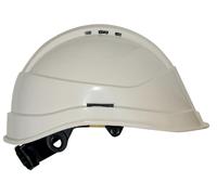 Casque de chantier visière courte KARA blanc AUBOUEIX 0031TC