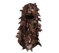 Casque de Chasse Camouflage 3D - Couverture complète - Chapeau Ghillie à Feuilles - Équipement de Dissimulation du Visage - Accessoire de Chasse Tactique d'extérieur - de Jeu - Camouflage forêt