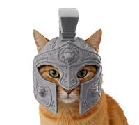 Casque De Chat Spartiate, Costumes d'halloween De Chat Imprimés en 3D | Couvre-chef Médiéval Pour Animaux De Compagnie, Masque De Chat Romain Drôle, Pour Les Fêtes De Cosplay D'Halloween