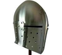 Casque de chevalier LARP médiéval - Armure de croisade - Templier européen - Bascinet italien - Costume de combat de rôle