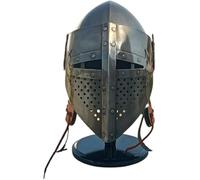 Casque de chevalier médiéval - Bascinet Barbuta en acier - Armure, SCA - Cadeau de Noël, Halloween