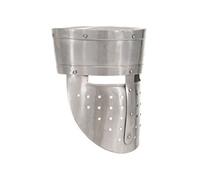 Casque de Chevalier Médiéval pour GN Médiéval Fête d'Halloween Jeu de Rôle en Direct Reconstitutions Historiques Argenté 24x24x29 cm Acier