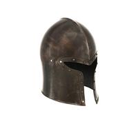 Casque de Chevalier Médiéval Réplique pour GN Casque d'Armure Cosplay Reconstitution Historique Fête d'Halloween Moyen-âge Noir Acier