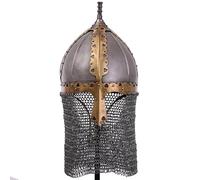 Casque de chevalier médiéval russe et d'Asie centrale avec queue de cotte de mailles | Réplique authentique de casque portable for reconstitution, GN et exposition