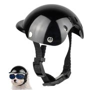 Casque de Chien, Chapeau de Casque de Moto de Compagnie avec Trous d'oreille Chapeau de sécurité de Ceinture réglable pour Petit Chiens Moyens