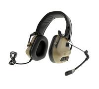 Casque de communication de chasse avec micro amovible pliable en ABS, brun clair