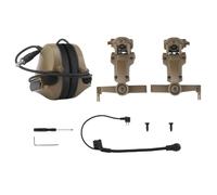 Casque de Communication Tactique avec Microphone Antibruit, Fixation sur Rail, pour Les ActivitéS Militaires et de Plein Air(Brown)