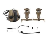 Casque de Communication Tactique avec Microphone Antibruit, Fixation sur Rail, pour Les ActivitéS Militaires et de Plein Air(Brown)