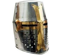 Casque de croisade, chevalier médiéval, templier, GN, armure en laiton, cosplay