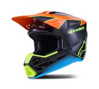 Alpinestars S-M3 Fray Casque de motocross, noir-bleu-orange, taille XS pour homme