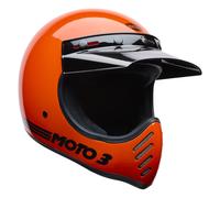 Bell Moto-3 Classic 2026, casque de motocross S Orange/Noir Orange/Noir