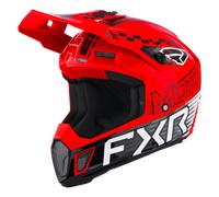 FXR Clutch Race Div Casque de motocross, noir-blanc-rouge, taille S pour homme
