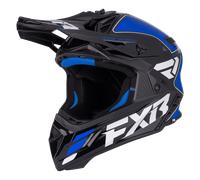 FXR Helium Logo Carbon Casque de motocross, noir-blanc-bleu, taille 2XL pour homme