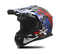 Casque de Cross LS2 MX708 Fast II Grotesk Blanc/Bleu/Rouge Brillant3XL Grotesk Blanc,Bleu,Rouge Brillant