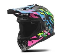 Casque de Cross LS2 MX708 Fast II Grotesk Bleu/Rose/Vert MatL Grotesk Bleu,Rose,Vert Mat