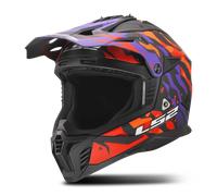 LS2 MX708 Fast II Grotesk Casque de motocross, pourpre, taille M pour homme