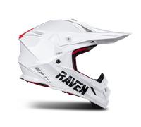 Casque de cross Raven Aspire Evo Blanc/Rouge BrillantXXL Blanc,Rouge Brillant