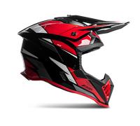 Casque De Cross Raven Morphous Noir brillant/RougeL Noir brillant,Rouge