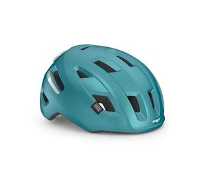 Casque de Cyclisme électrique MET E-Mob MIPS - NTA8776 - avec feu arrière - Bleu Sarcelle - L / 58-61 cm